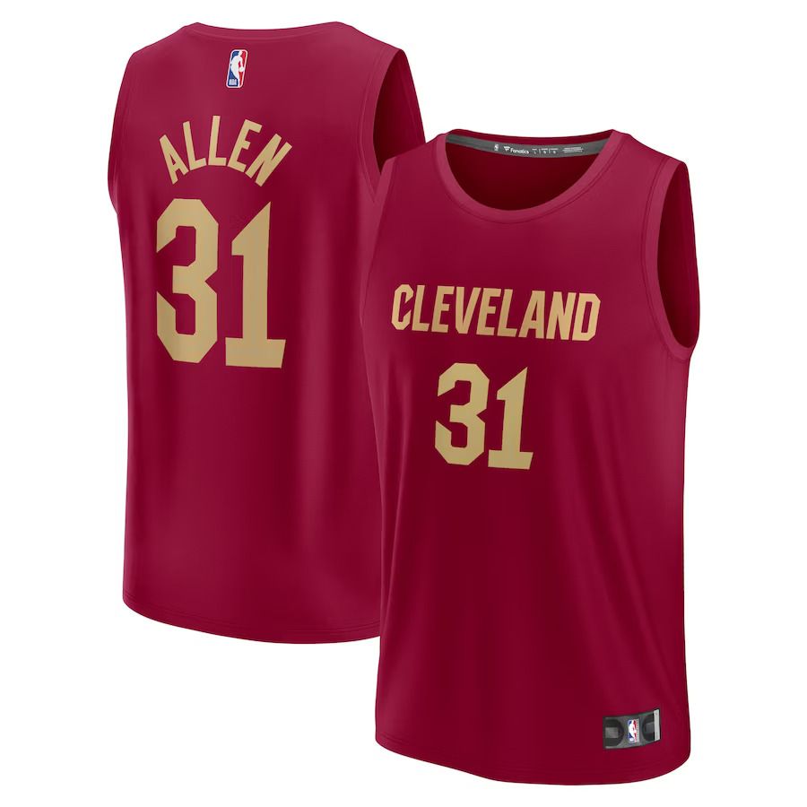 Men Cleveland Cavaliers #31 Jarrett Allen Fanatics Branded Wine 2022-23 Fast Break Replica NBA Jersey->cleveland cavaliers->NBA Jersey
